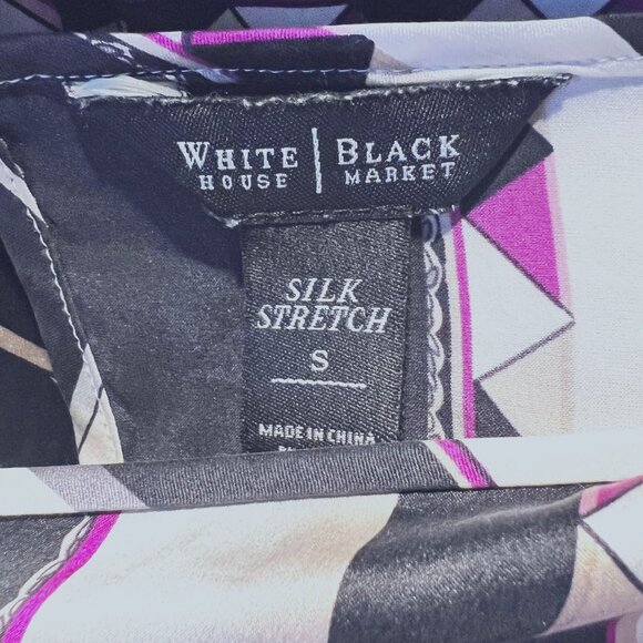 White House Black Market Silk Stretch Fitted Waist Cut Out Shoulder-Small-Short - Picture 14 of 15